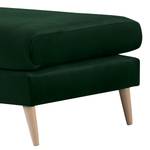 Banc repose-pieds Kayena Velours - Velours Sadia: Vert vieilli - Hêtre clair