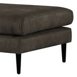 Banc repose-pieds Kayena Aspect cuir vieilli - Microfibre Priya: Anthracite - Noir