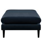 Banc repose-pieds Kayena Velours - Velours Sadia: Bleu foncé - Noir