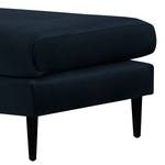 Banc repose-pieds Kayena Velours - Velours Sadia: Bleu foncé - Noir