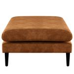 Banc repose-pieds Kayena Aspect cuir vieilli - Microfibre Priya: Cognac - Noir