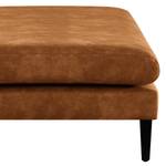 Banc repose-pieds Kayena Aspect cuir vieilli - Microfibre Priya: Cognac - Noir