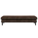 Banc repose-pieds Kayena Aspect cuir vieilli - Microfibre Priya: Marron foncé - Noir