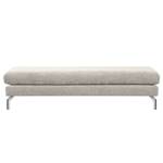 Banc repose-pieds Kayena Tissu - Tissu Cieli: Sablé gris - Chrome brillant