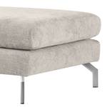 Banc repose-pieds Kayena Tissu - Tissu Cieli: Sablé gris - Chrome brillant