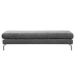 Banc repose-pieds Kayena Tissu - Tissu Cieli: Gris foncé - Chrome brillant