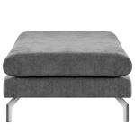 Banc repose-pieds Kayena Tissu - Tissu Cieli: Gris foncé - Chrome brillant