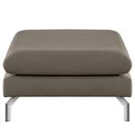 Banc repose-pieds Kayena Bouclé - Tissu Bouclé Eurona: Gris - Chrome brillant