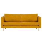 2-Sitzer Sofa Kayena Webstoff - Webstoff Cieli: Senfgelb - Buche Hell