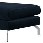 Banc repose-pieds Kayena Velours - Velours Sadia: Bleu foncé - Chrome brillant