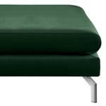 Banc repose-pieds Kayena Velours - Velours Sadia: Vert vieilli - Chrome brillant