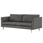 2-Sitzer Sofa Kayena Webstoff - Webstoff Lark: Dunkelgrau - Buche Hell