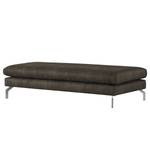 Banc repose-pieds Kayena Aspect cuir vieilli - Microfibre Priya: Anthracite - Chrome brillant