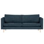 2-Sitzer Sofa Kayena Webstoff - Webstoff Cieli: Dunkelblau - Buche Hell