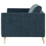 2-Sitzer Sofa Kayena Webstoff - Webstoff Cieli: Dunkelblau - Buche Hell