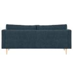 2-Sitzer Sofa Kayena Webstoff - Webstoff Cieli: Dunkelblau - Buche Hell