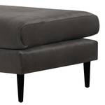 Banc repose-pieds Kayena Velours - Velours Sadia: Gris foncé - Noir