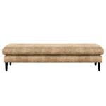 Banc repose-pieds Kayena Aspect cuir vieilli - Microfibre Priya: Beige - Noir