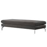 Banc repose-pieds Kayena Velours - Velours Sadia: Gris foncé - Chrome brillant