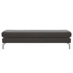 Banc repose-pieds Kayena Velours - Velours Sadia: Gris foncé - Chrome brillant