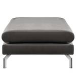 Banc repose-pieds Kayena Velours - Velours Sadia: Gris foncé - Chrome brillant