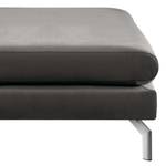 Banc repose-pieds Kayena Velours - Velours Sadia: Gris foncé - Chrome brillant