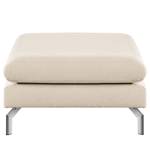 Banc repose-pieds Kayena Bouclé - Tissu Bouclé Eurona: Beige - Chrome brillant