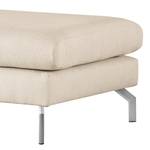 Banc repose-pieds Kayena Bouclé - Tissu Bouclé Eurona: Beige - Chrome brillant