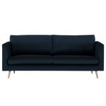 2-Sitzer Sofa Kayena Samt - Samt Sadia: Dunkelblau - Buche Hell