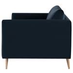 2-Sitzer Sofa Kayena Samt - Samt Sadia: Dunkelblau - Buche Hell