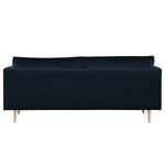 2-Sitzer Sofa Kayena Samt - Samt Sadia: Dunkelblau - Buche Hell