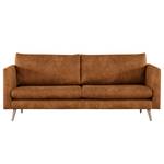 2-Sitzer Sofa Kayena Antiklederlook - Microfaser Priya: Cognac - Buche Hell