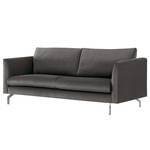 2-Sitzer Sofa Kayena Samt - Samt Sadia: Dunkelgrau - Chrom glänzend