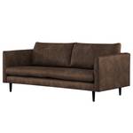 2-Sitzer Sofa Kayena Antiklederlook - Microfaser Priya: Dunkelbraun - Schwarz