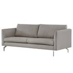 2-Sitzer Sofa Kayena Webstoff - Webstoff Lark: Braungrau - Chrom glänzend