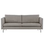 2-Sitzer Sofa Kayena Webstoff - Webstoff Lark: Braungrau - Chrom glänzend