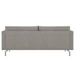 2-Sitzer Sofa Kayena Webstoff - Webstoff Lark: Braungrau - Chrom glänzend