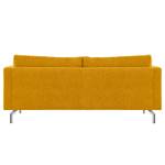 2-Sitzer Sofa Kayena Webstoff - Webstoff Cieli: Senfgelb - Chrom glänzend