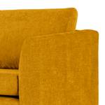 2-Sitzer Sofa Kayena Webstoff - Webstoff Cieli: Senfgelb - Chrom glänzend