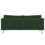 2-Sitzer Sofa Kayena Webstoff - Webstoff Cieli: Dunkelgrün - Chrom glänzend