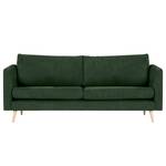 2-Sitzer Sofa Kayena Webstoff - Webstoff Cieli: Dunkelgrün - Buche Hell