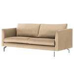 2-Sitzer Sofa Kayena Samt - Samt Sadia: Beige - Chrom glänzend