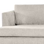 Ecksofa Kayena Webstoff - Webstoff Cieli: Sandgrau - Longchair davorstehend links - Buche Hell