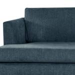 Ecksofa Kayena Webstoff - Webstoff Cieli: Dunkelblau - Longchair davorstehend links - Buche Hell