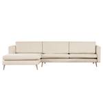 Ecksofa Kayena Bouclé - Bouclé Stoff Eurona: Beige - Longchair davorstehend links - Buche Hell