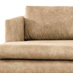 Ecksofa Kayena Antiklederlook - Microfaser Priya: Beige - Longchair davorstehend links - Schwarz