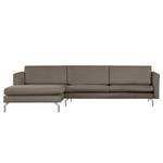 Ecksofa Kayena Bouclé - Bouclé Stoff Eurona: Grau - Longchair davorstehend links - Chrom glänzend