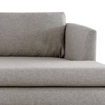 Ecksofa Kayena Webstoff - Webstoff Lark: Braungrau - Longchair davorstehend rechts - Schwarz