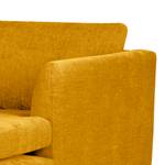 Ecksofa Kayena Webstoff - Webstoff Cieli: Senfgelb - Longchair davorstehend rechts - Schwarz