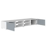 Meuble TV Podium Panneau aggloméré enduit - Blanc / Gris - Blanc / Gris - Largeur : 185 cm